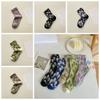 5Pairs Breathable Floral Short Socks Patchwork Retro Socks Soft Mid Tube Socks  Female