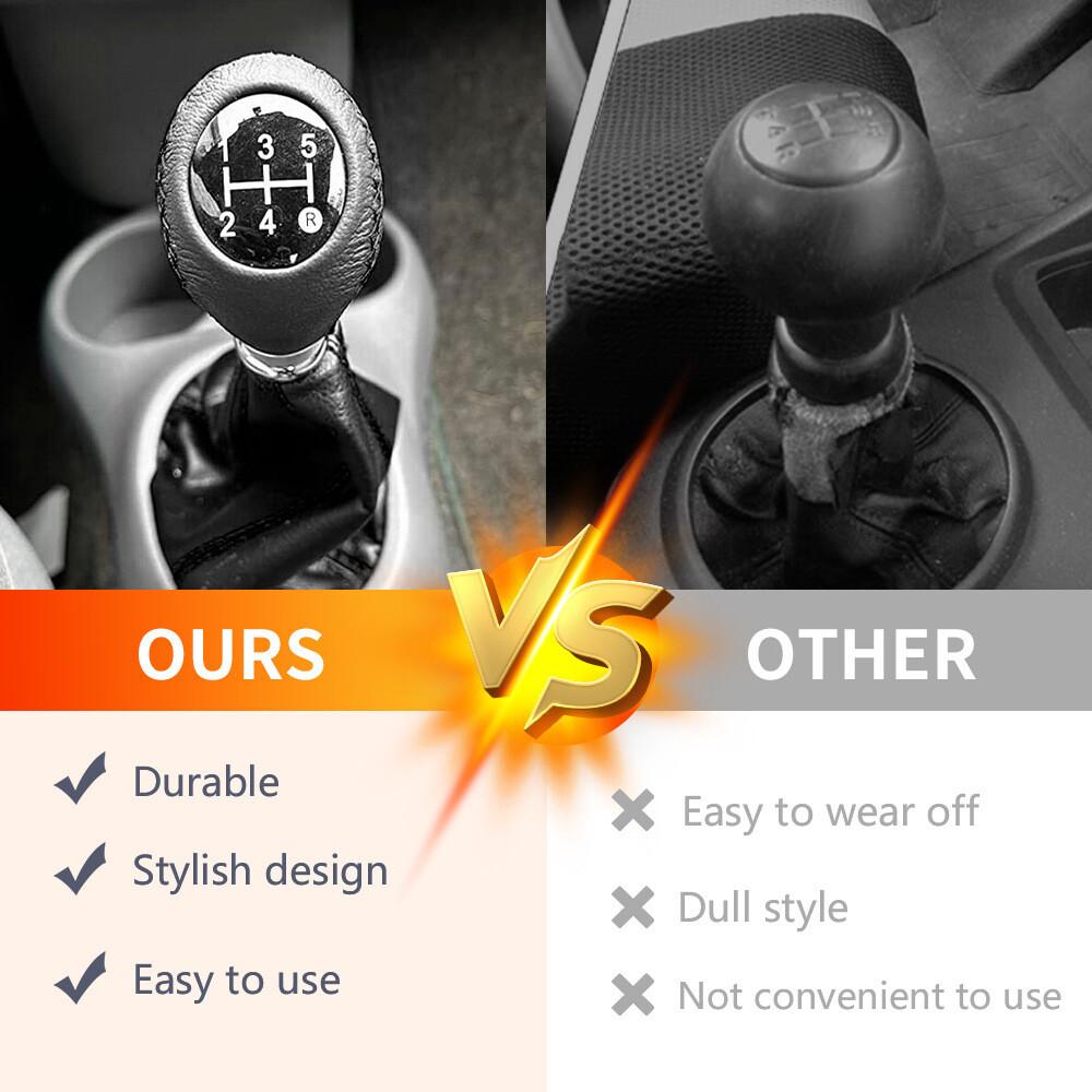 5 Speed Universal Manual Car Gear Stick Shifter Shift Knob Lever Leather Black