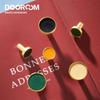 Dooroom Brass Leather Furniture Handles Light Luxury Round Pulls Cupboard Wardrobe Dresser Shoe Box Drawer Cabinet Knobs 