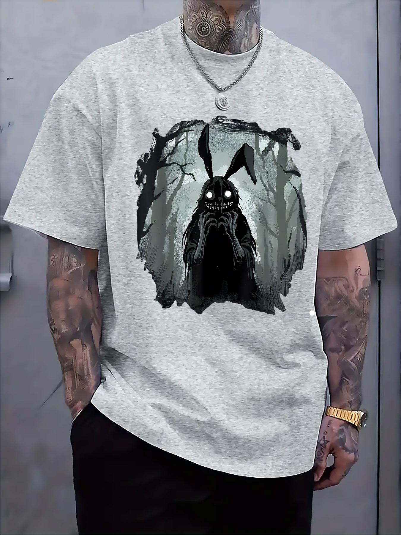 

Dark Forest Rabbit Monster Print Round Neck Short Sleeve T-shirt XL
