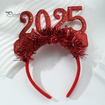 Cerchietto per capelli 2025, glitterato, celebrazioni di Capodanno, festival musicali, cerchietto per capelli leggero, accessorio per capelli