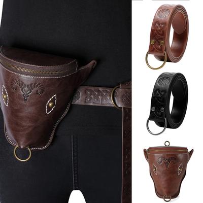 Medieval Waist Pack Leather Belt Pouches Waist Bag LARP Renaissance Costume Accessories for Women Man Leather Fanny Pack