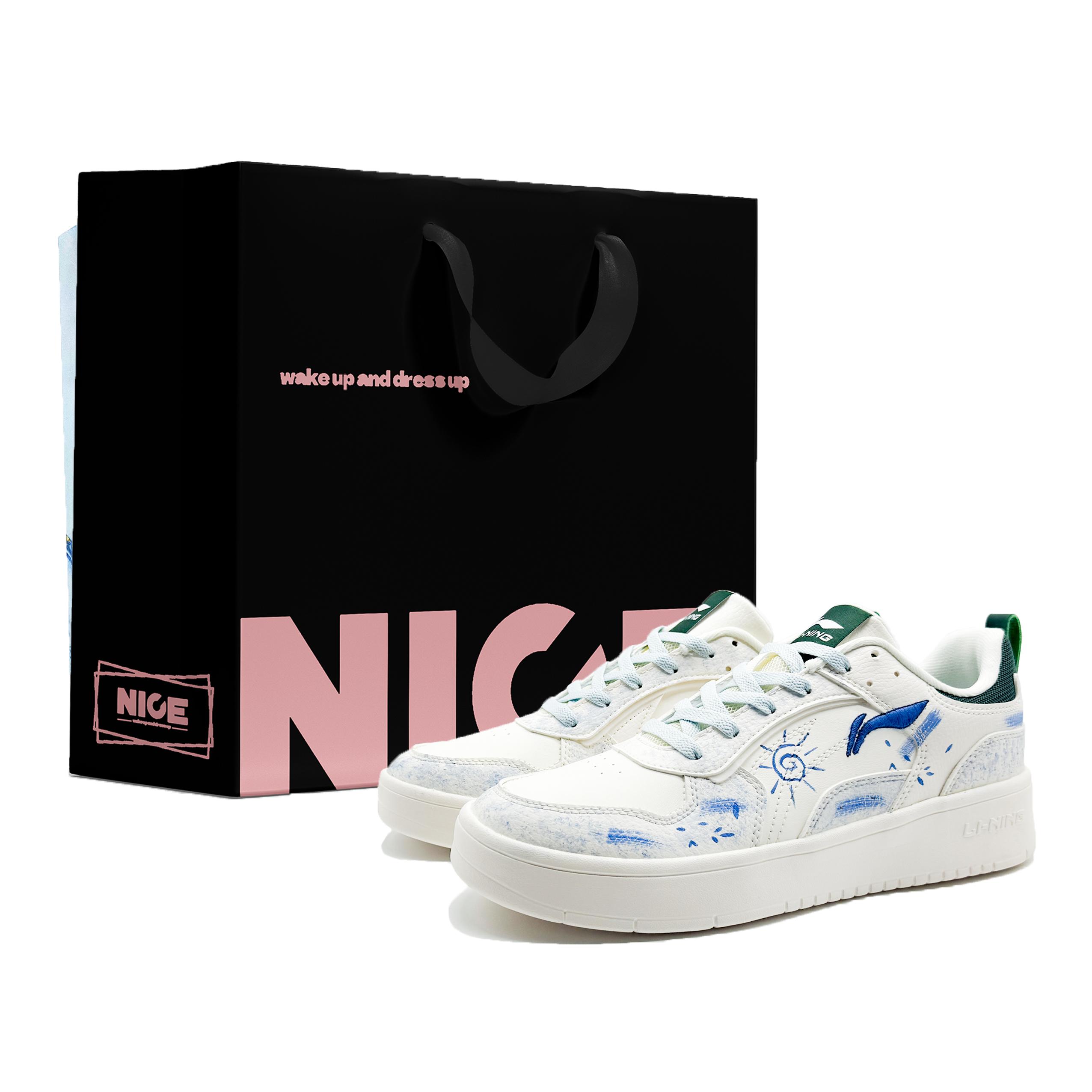 

Li Ning Wheat Age Slip Resistant, Abrasion Resistant, Breathable Low top Skateboard Shoes Men s Blue White AGCT147-3(Team1108-) 39