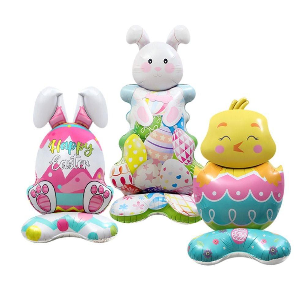Aluminum Film Easter Rabbit Balloon Large Size Easter Balloon Standing Bunny Balloon Kids Party