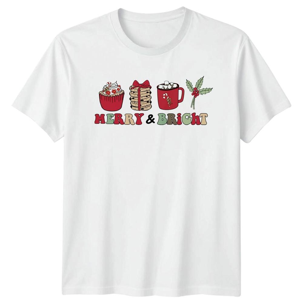 Merry Bright Christmas Holidays Unisexs Unisexs Graphic Tee Top S