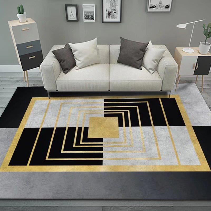 Einfacher einfarbiger Teppich Wohnzimmerdekoration Teppiche Flur Schwarz Große Flächenteppiche Schlafzimmer Bettseite Weiche Bodenmatte Rutschfest