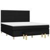 3137247 vidaXL Lit à sommier tapissier avec matelas Noir 160x200 cm Tissu