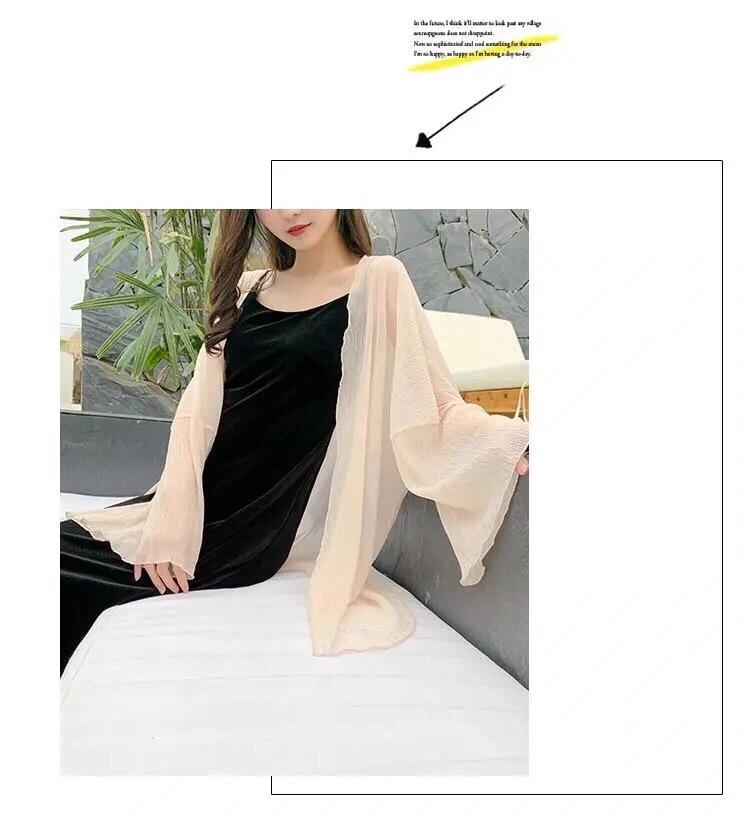 Women's Summer Chiffon Sunscreen Cardigan - Mid-Length, Loose Beach Shawl