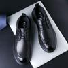 2025 men's leather shoes high-end leather cowhide British style men's shoes first layer cowhide business dress wedding derby shoes