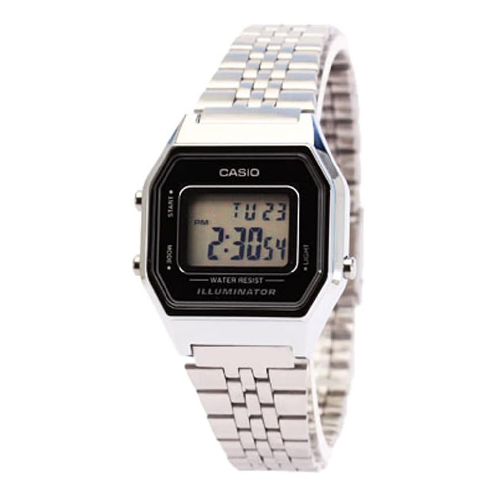 Casio LA680WA-1 Digital Watch Stainless Steel Band Water Resistant Classic Design