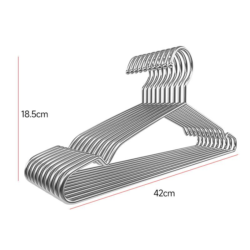 10pcs Silver Color Stainless Steel Clothes Clothes Hanger Organizador for Adult Clothing