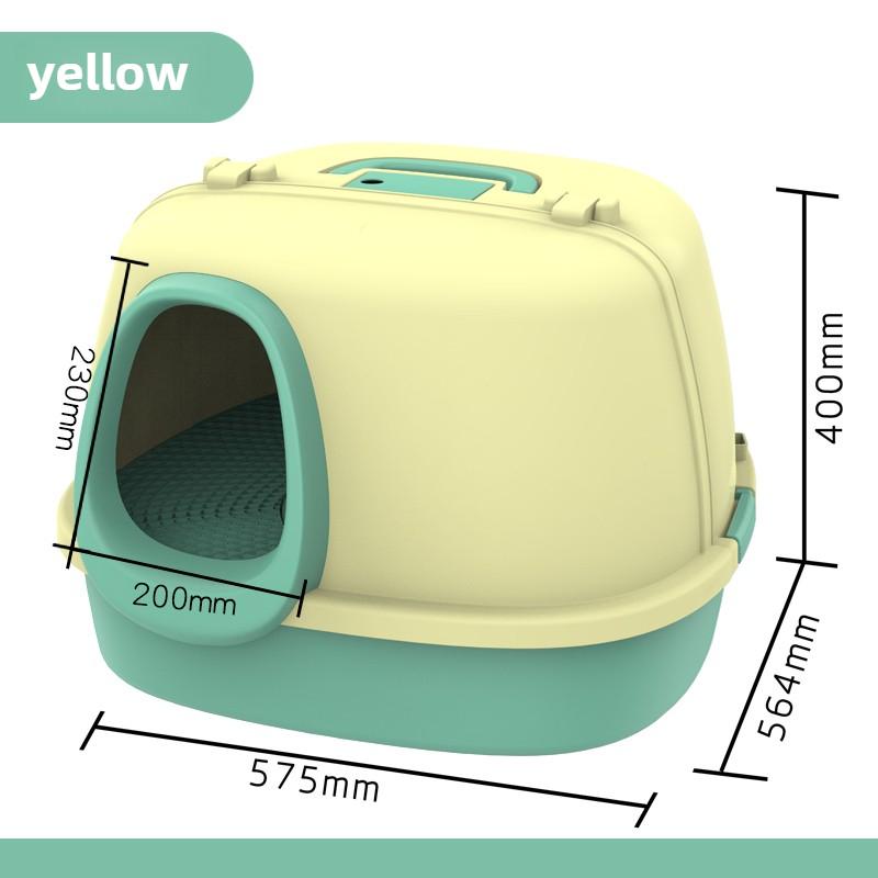 Large Space Cat Litter Box Fully Enclosed with S- Channel Large Oversized Toilet Cat Supplies Separation Portable Cat Bedpans