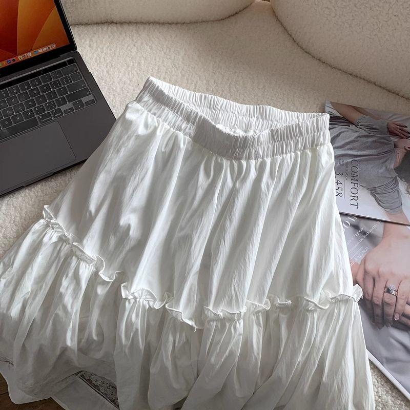 Women's Summer 2025 High-Waist A-Line Lace Patchwork Skirt