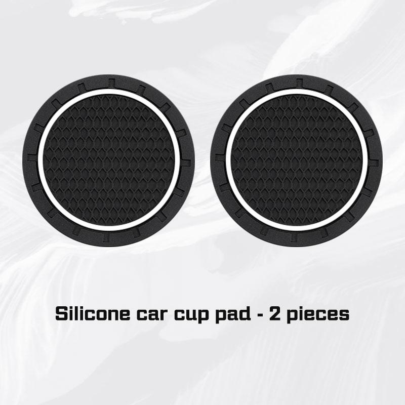 HAT1 2pcs Car Cup Holder Mat Leather Water Coaster Pad For VW Volkswagen VW ID3 ID4 Golf 7 8 MK8 T-cross Passat B8 Tiguan Jetta Skoda