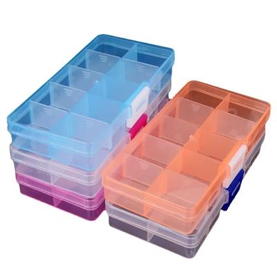 10 Grid Adjustable Organizer for Jewelry Compartments Plastic Transparent Jewel Bead Earring Case Cover Box Storage Container