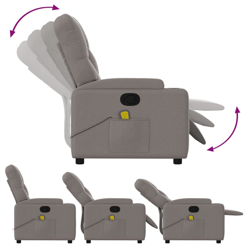 Massage Chair Taupe Fabric