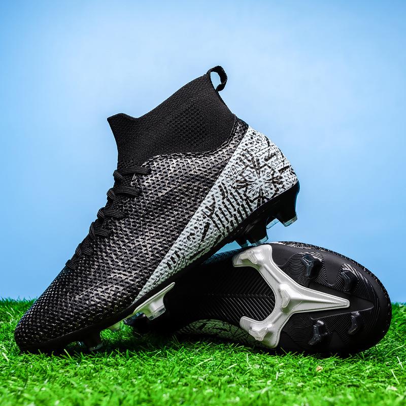 Hot-selling Football Shoes Men's High-top Long Broken Nails Student Children Boys Professional Training Football Shoes