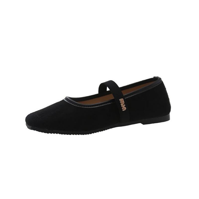 French Retro Silver Square Head with Mary Jane Women's Shoes, New Spring and Autumn Soft Soles, Gentle Grandma Single Shoes