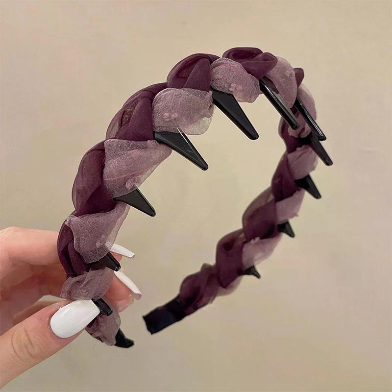 1pcs French Temperament Mesh Headband Korean Non-slip Face Washing Headband Hairpin