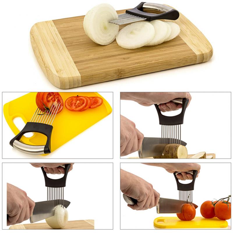 Langlebiger Edelstahl-Zwiebelhalter mit 10 Zacken für einfaches Schneiden