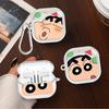 Cute Crayon ShinChan Case For Samsung Galaxy Buds 2Pro 2 4Pro 4 Pro Live 3Pro 3 FE Clear Earphone Cases Cover With Hook