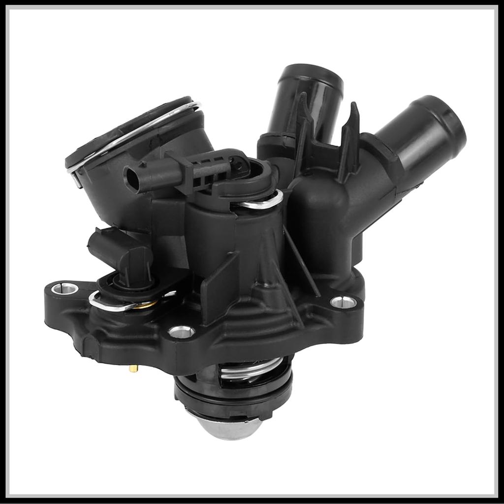 Engine Coolant Thermostat Housing Replacement for Mercedes-Benz C250 2012-2015, No.2712000315 Metal Black 1 Pc