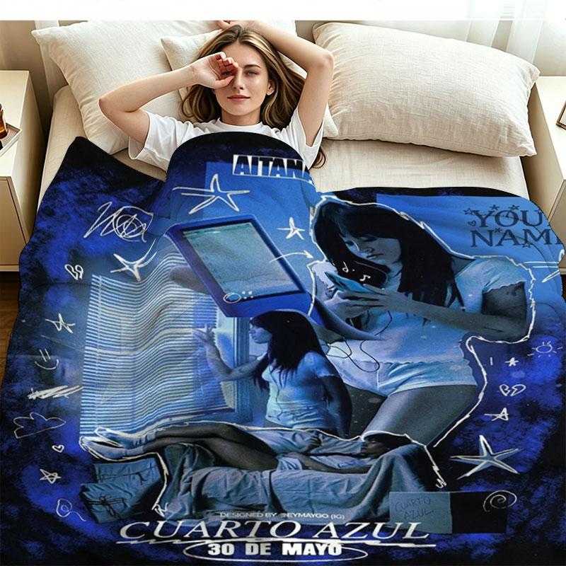 1PC Aitana Custom Name Patterned Flannel Blanket Suitable For All Seasons for Home Decor Warmth and Comfort Gifts Holiday Present