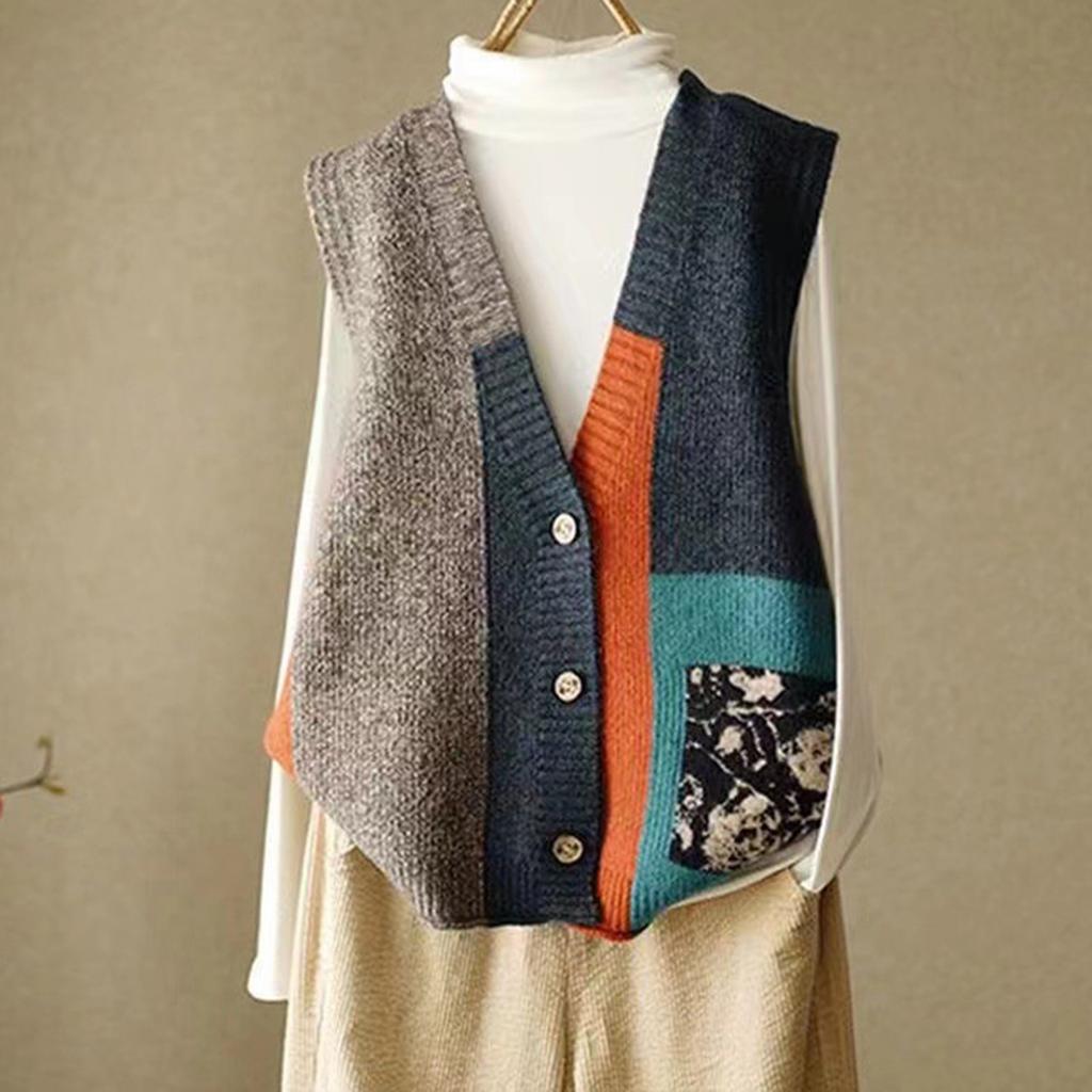 Women's Sweater, Vest, Knitted Vest, Loose Shoulder, Vest
