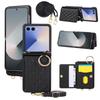 Grid Crossbody Case for Samsung Z Flip 8 7 Fe 6 5 4 3 Flip7 Flip6 Flip5 Flip4 Leather Case Lanyard Phone Case Cards Cash Pocket