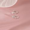 Real 925 Silver Zircon U-shaped Hoop Earrings For Women Classic Fine Jewelry Light Geometric Accessories