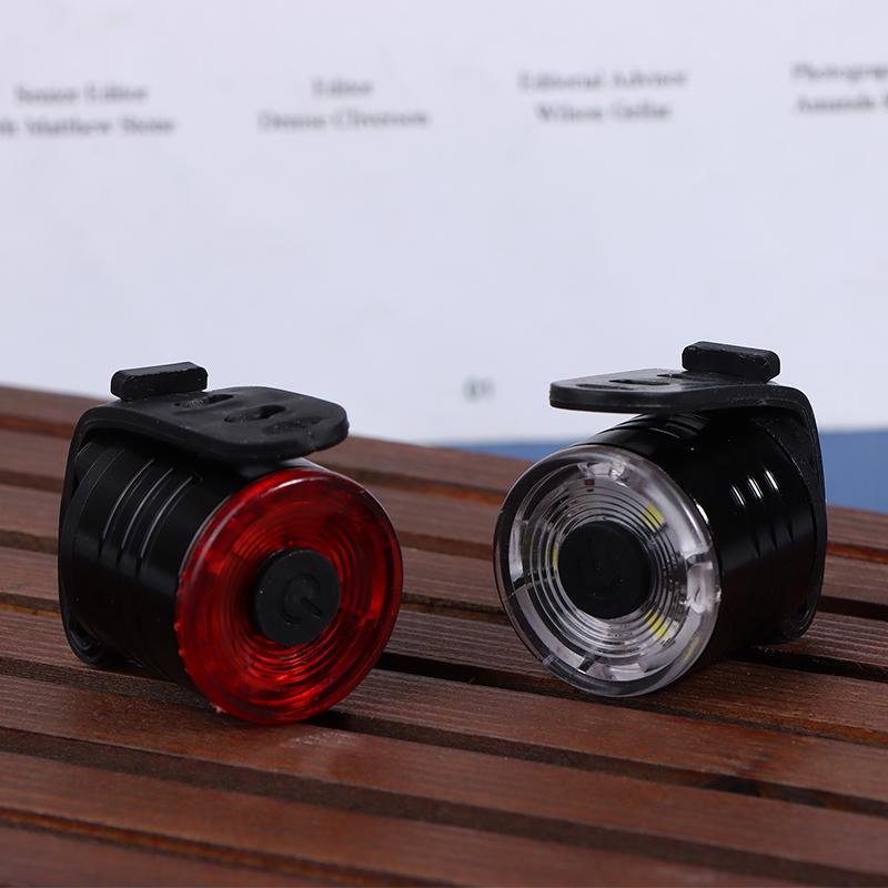 Led Bike Tail Light Night Riding Brake Sensing Road Bike Rear Light Helmet Light Waterproof Charging Flashlight Taillight