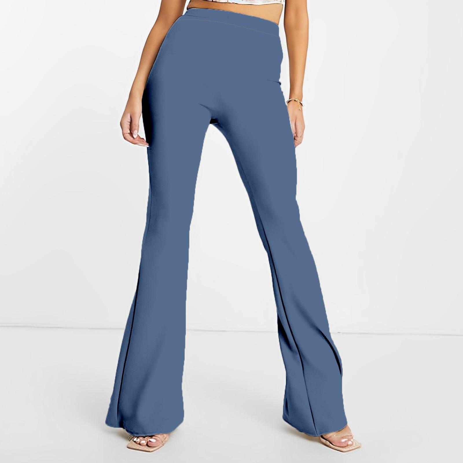 

Женские модные повседневные повседневные брюки больших размеров с эластичной резинкой и высокой талией XXXL синий