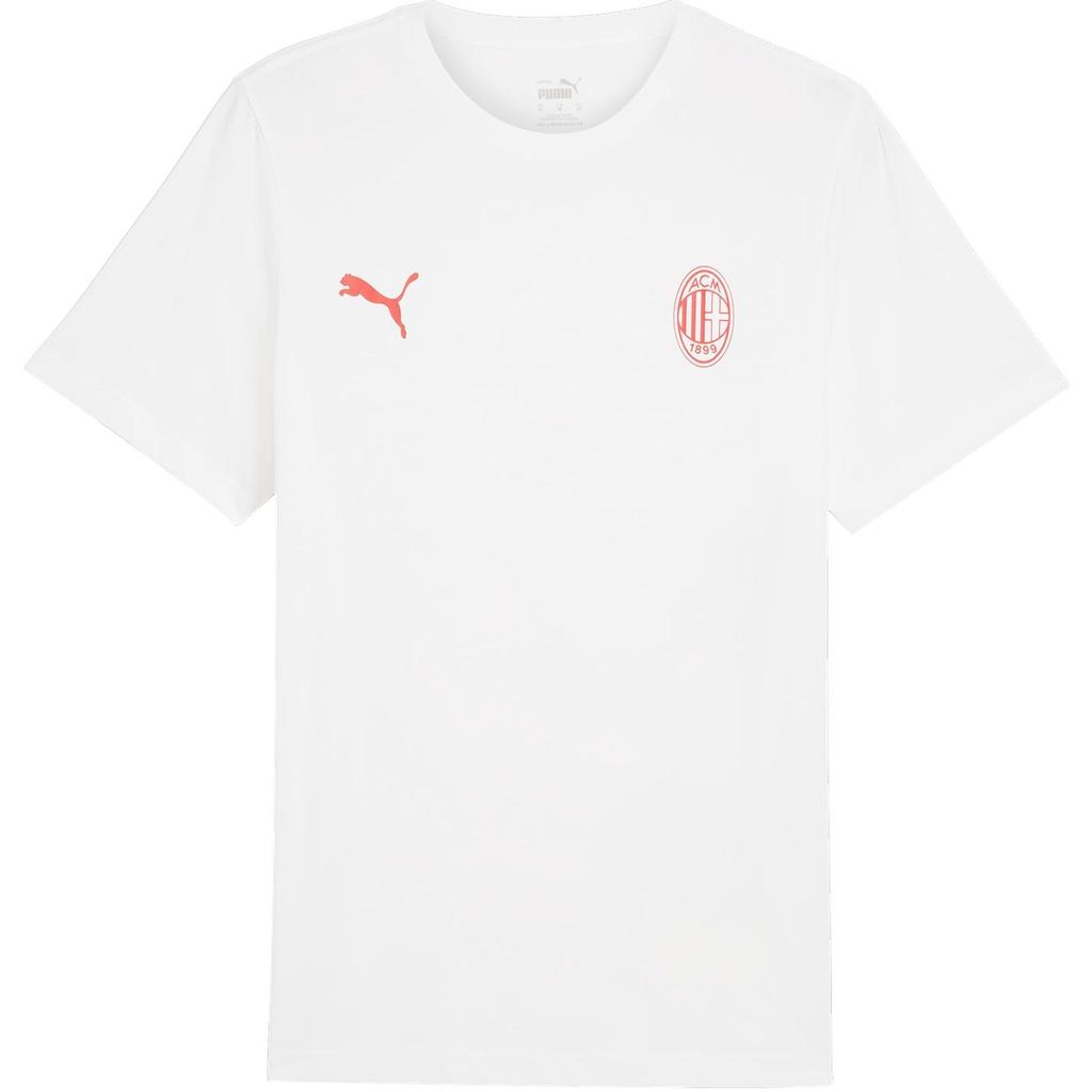 Puma Acm Ess Round Neck Soft Pullover Logo Print Breathable Short Sleeve T-Shirt Men T-Shirts White Red 777669-07