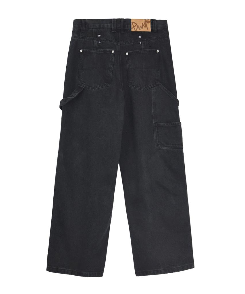 PHYSICAL DEPARTMENT Sparkle Carpenter Denim Pants_Black