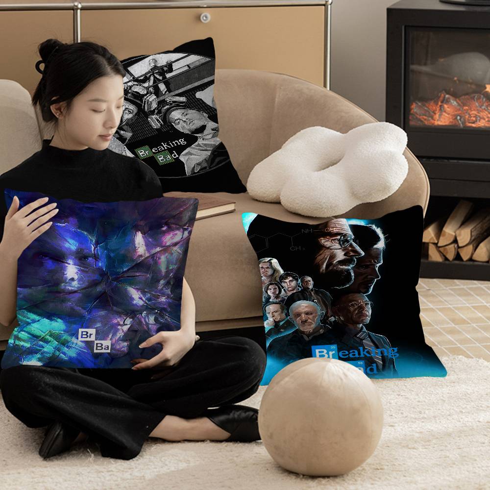 Classic Movie Breaking Bad Pillow Covers Cartoon Sofa Decorative Home Doublesided Printing Short Plush Cute Cushion Cover