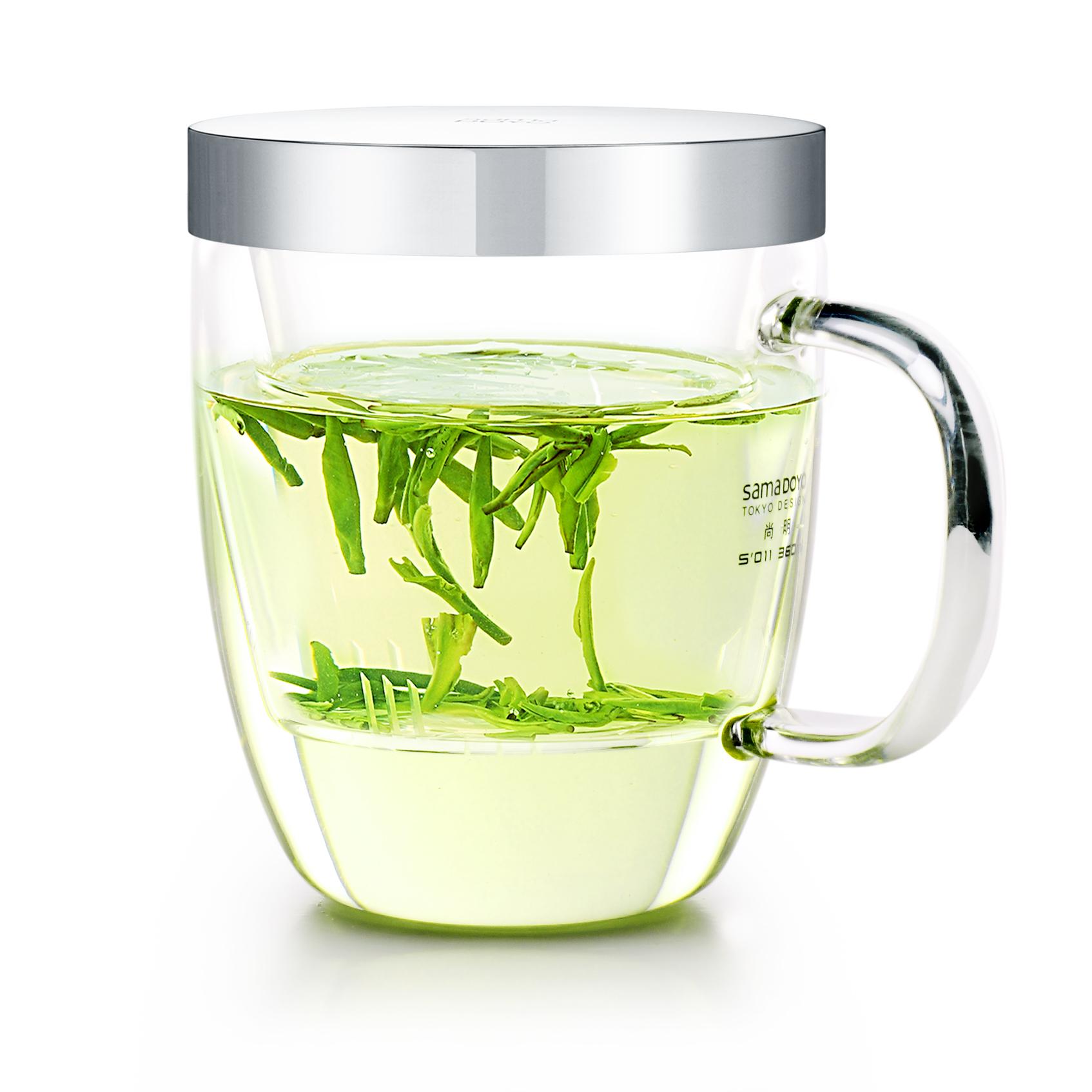 Samadoyo-Heat-Resistant Glass Tea Cup, Green Tea Cup with Filter, Simple Tea Cup, 400ml 360-500ml