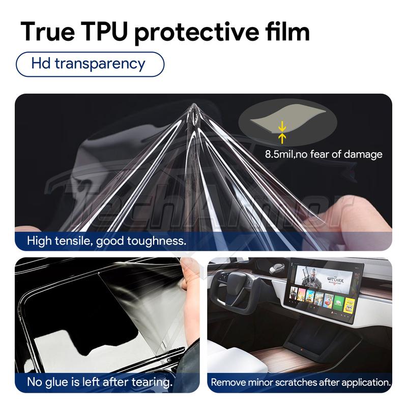 Car Interior TPU Protector Anti-scratch Film For Tesla Model 3/Y - Protective Transparent Anti-tear Stickers Accessories