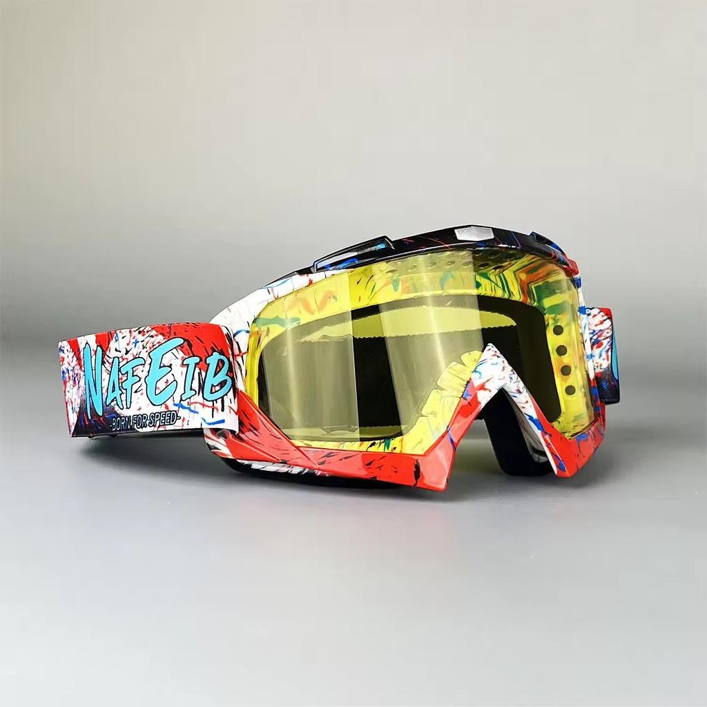 2026 Vibrant Frame Design Motocross Goggles UV400 Lens  Lightweight Durable Adjustable Strap Outdoor Sports Riding Goggles