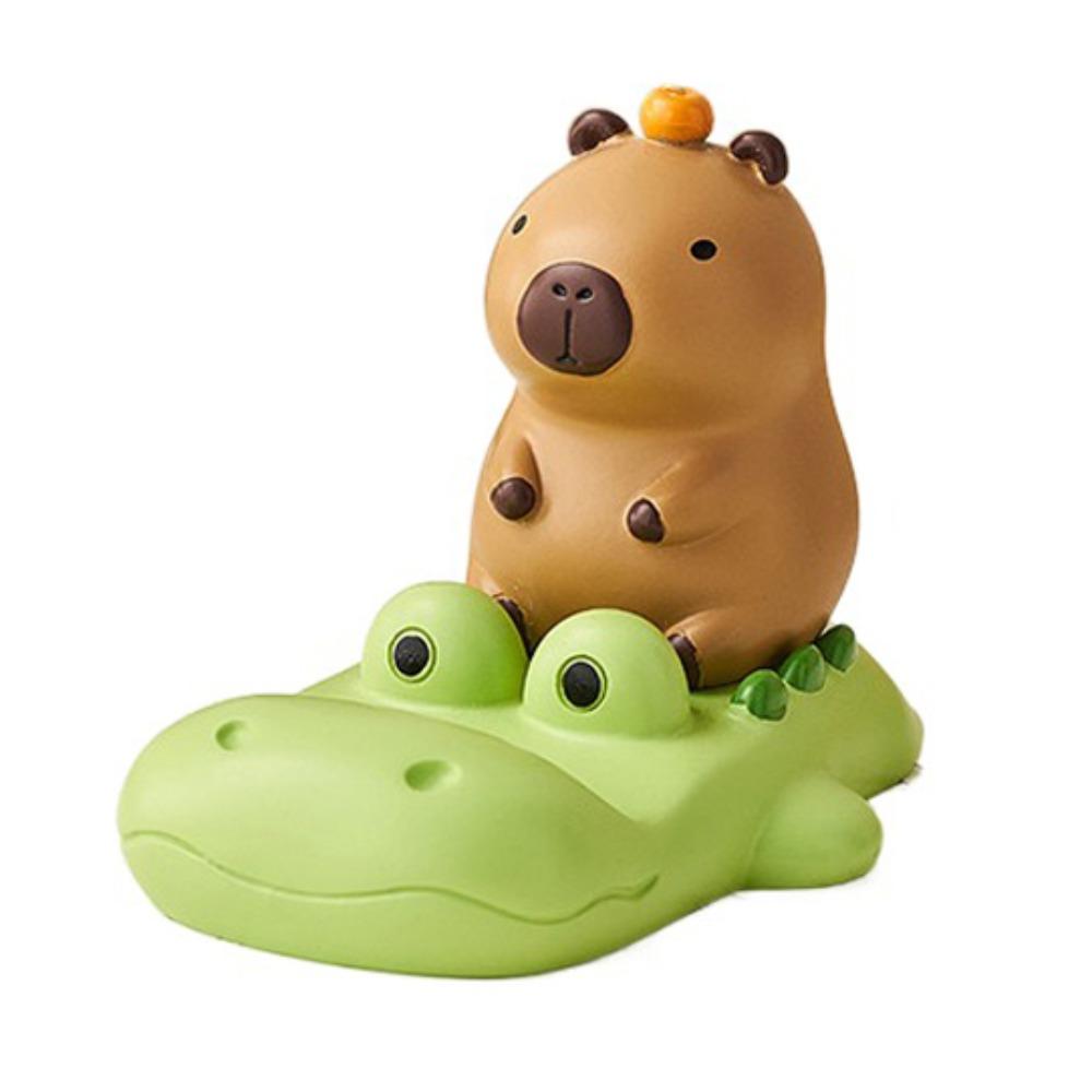 Animal Figurines Capybara Mobole Phone Stand Crocodile Capybara Model Toy  Phone Accessories