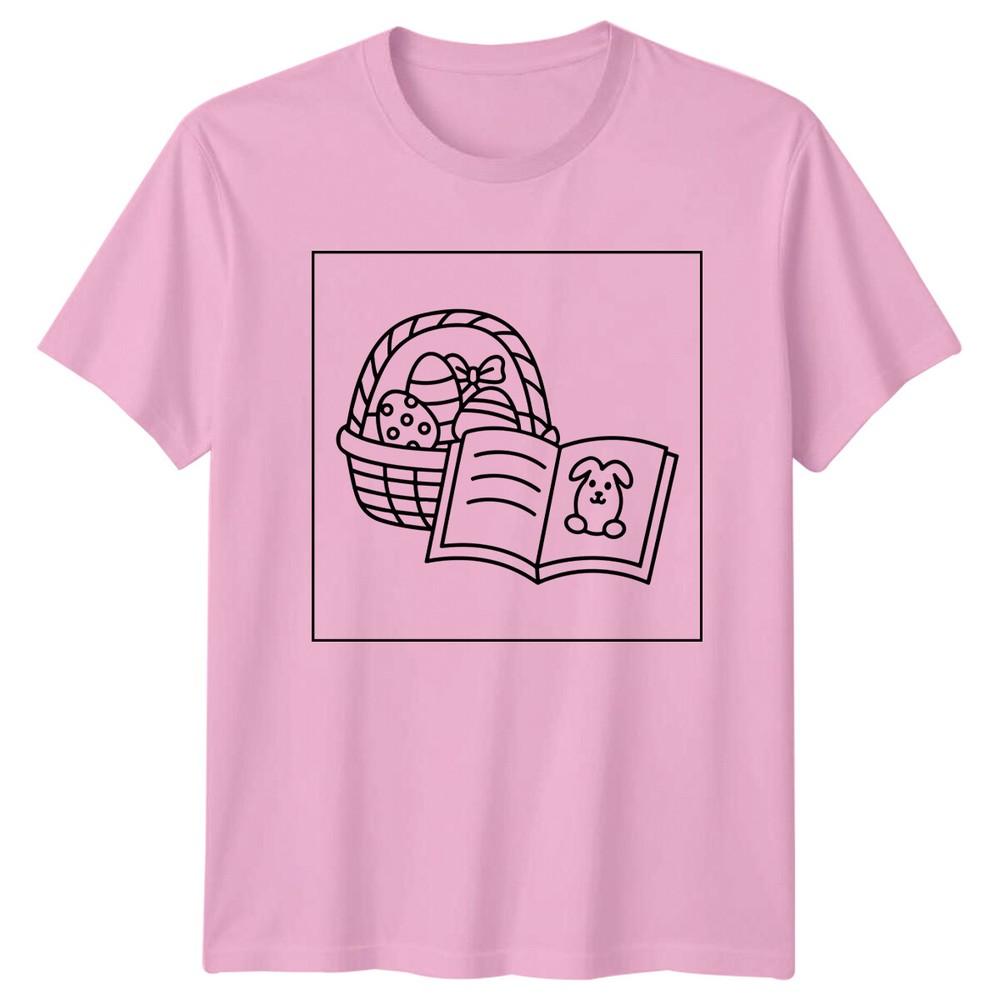 Easter Basket Bunny Book Holidays Unisexs TShirt Unisexs Tee Graphic Top