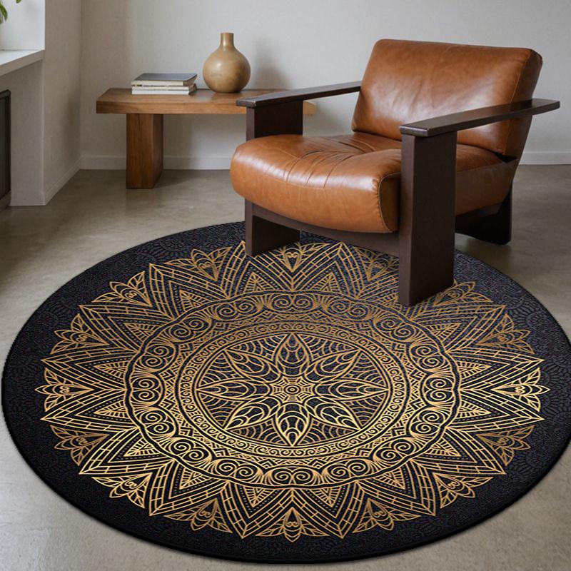 Vintage Bohemia Round Rug Chair Mat Fluffy Carpet Living Room Home Decor Large Area Rugs Antiskid Bathroom Entrance Foot Mats