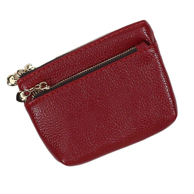 PU Leather Coin Purse Wallet With Card Slots Coin Organizer Change Holder Card Case Leather Zipper Storage Bag
