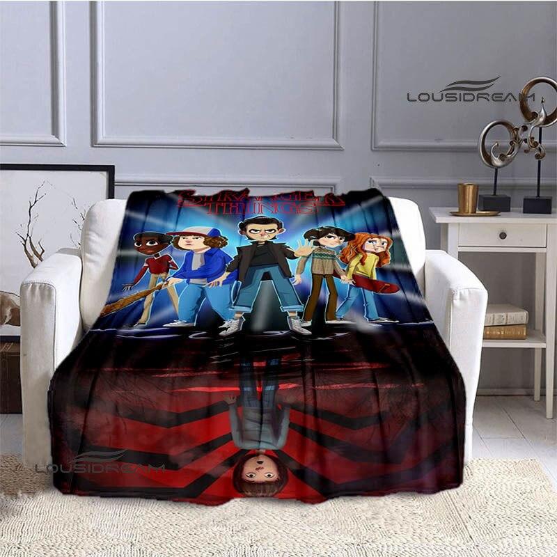 Stranger Things Klassieke Print Deken Dunne Deken Flanel Zacht en Comfortabel Huis Reisdeken Verjaardagscadeau Beddeken