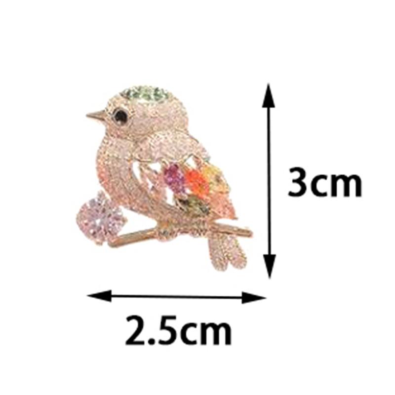 High-end Japanese Cute Anti-light High-quality Personality Suit Color Bird Brooch