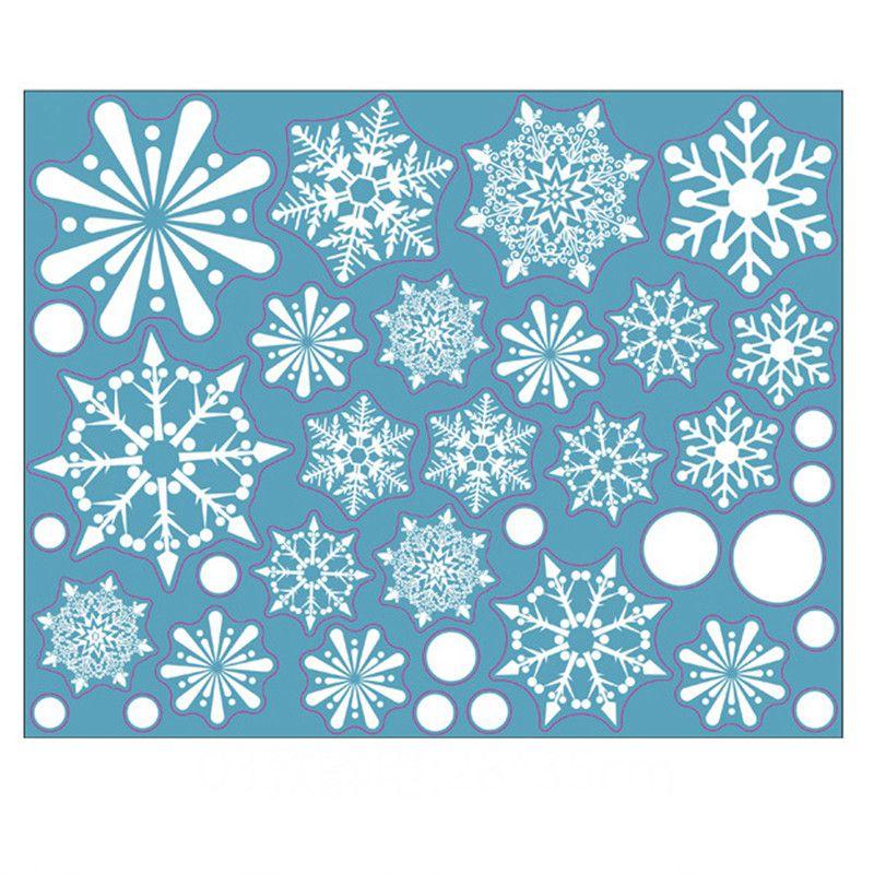 Removable Pvc Christmas Window Stickers With Snowflakes And Merry Christmas Designs
