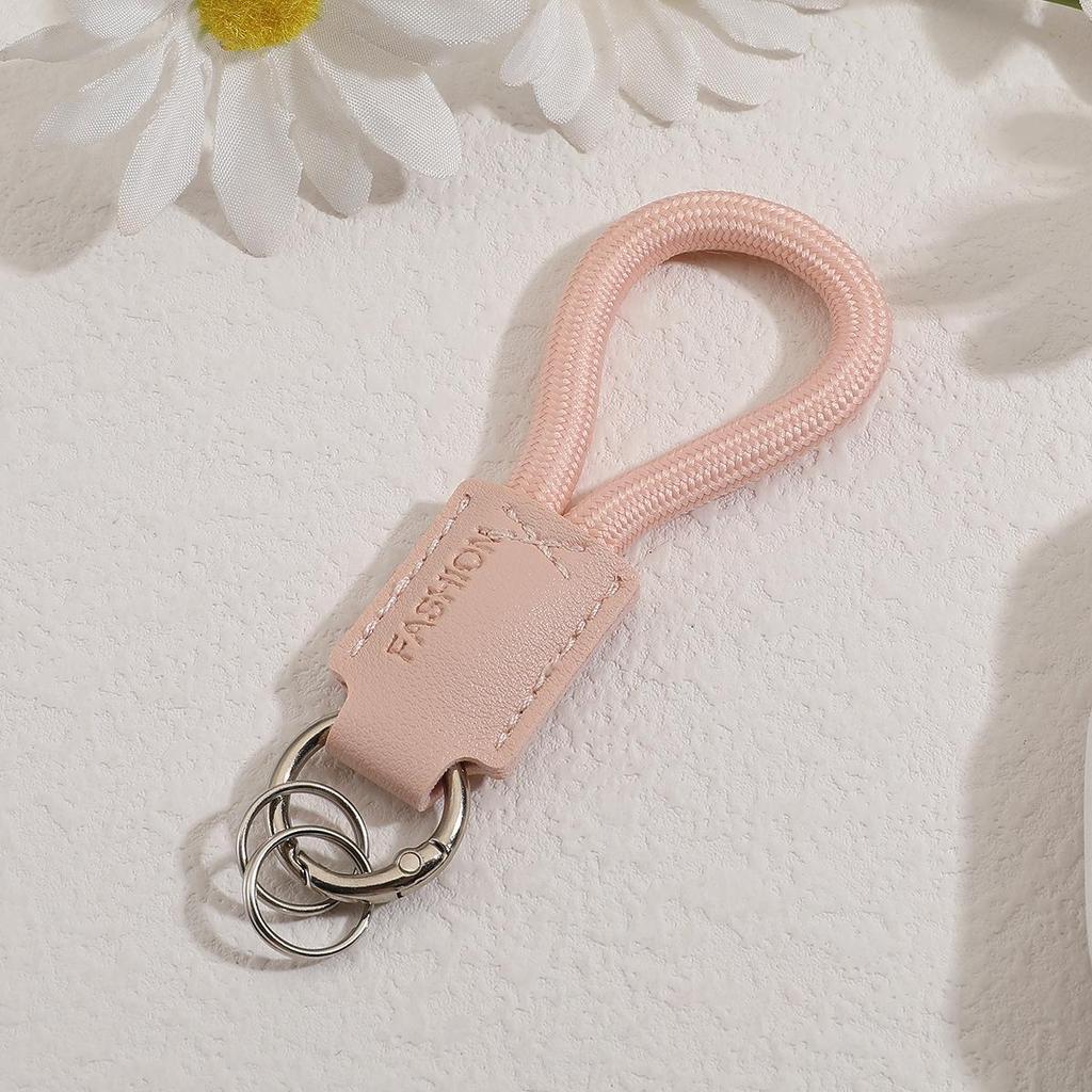 Handwoven Genuine Leather Keychain Pendant - Embossable Logo, High-Quality Lanyard, Anti-Loss Car Keychain.