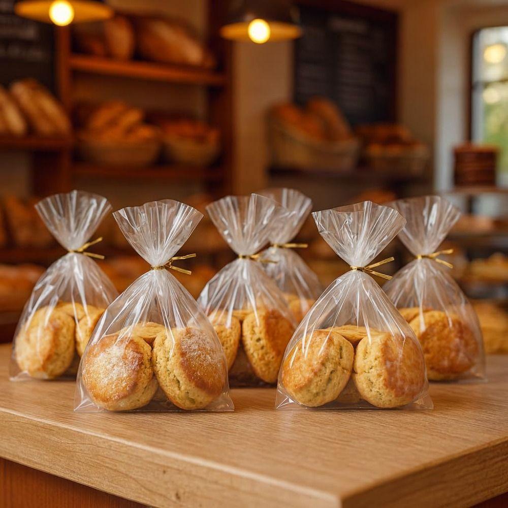 50pcs Bags Gifts Packaging Pouches Plastic Bakery Cookies Snack Bags  Wedding Party