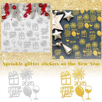 New Year Confetti Table Decoration, New Year Gold Leaf Confetti Decoration Supplies, For Family New Year Party To Celebrate The New Year Use