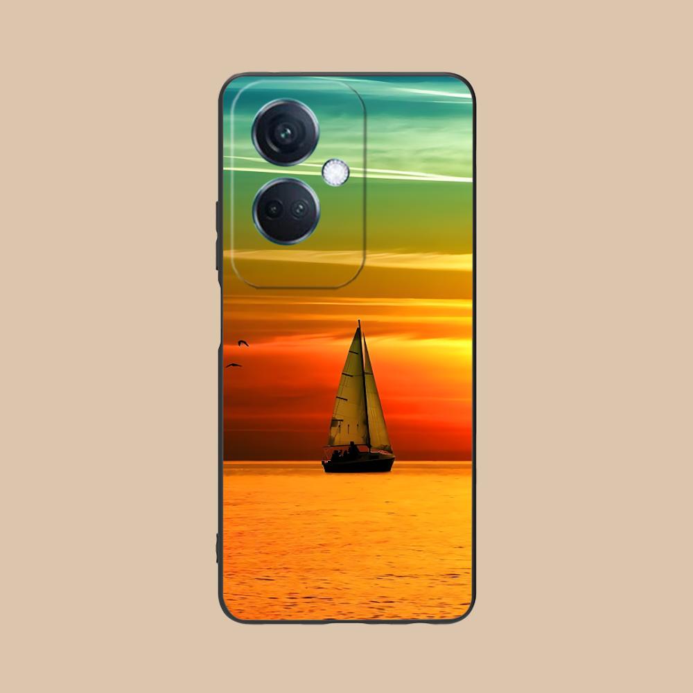 

Pretty Sailboat Mobile Phone Case for OPPO Reno 14 13 12 11 10 9 8 7 6 5 F T Pro 5G Colorful Printing Cover Cover Pretty Luxury OPPO Reno14