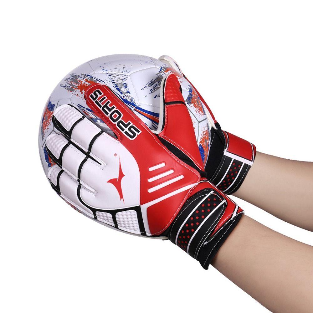 1 Pair Anti-Slip Kids Goalie Gloves Rubber Goalkeeper Gloves Football Training   Play Soccer